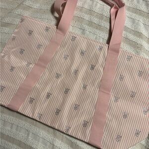 Victorias Secret Pink Striped Tote Bag